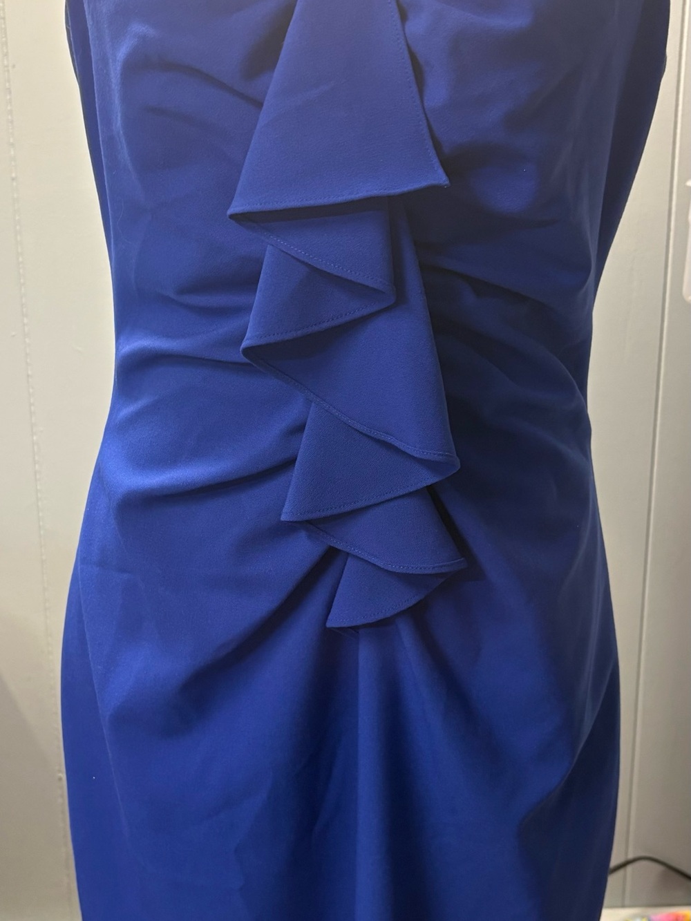 Calvin Klein Royal Blue Ruffle Front Dress